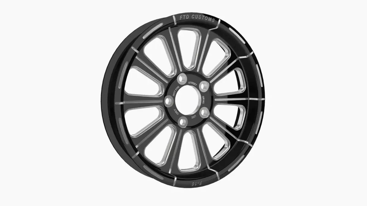 FTD Customs F16 BC drag racing front wheel Low-poly 3D model
