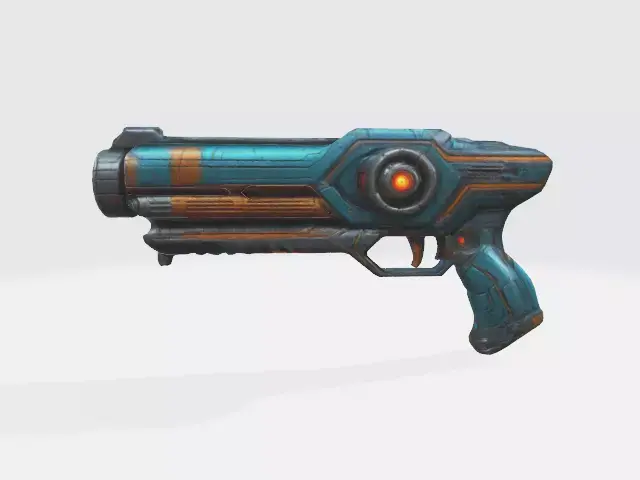 Scifi lazer gun Low-poly 3D model