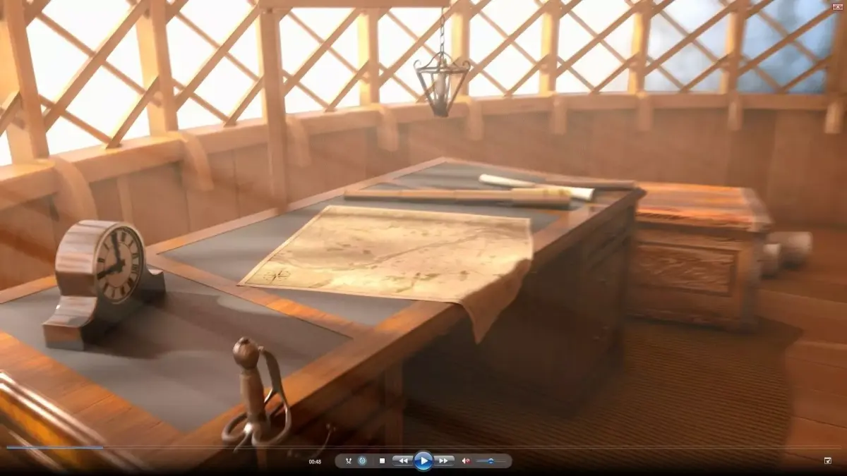 Old Ship Cabin 3D model