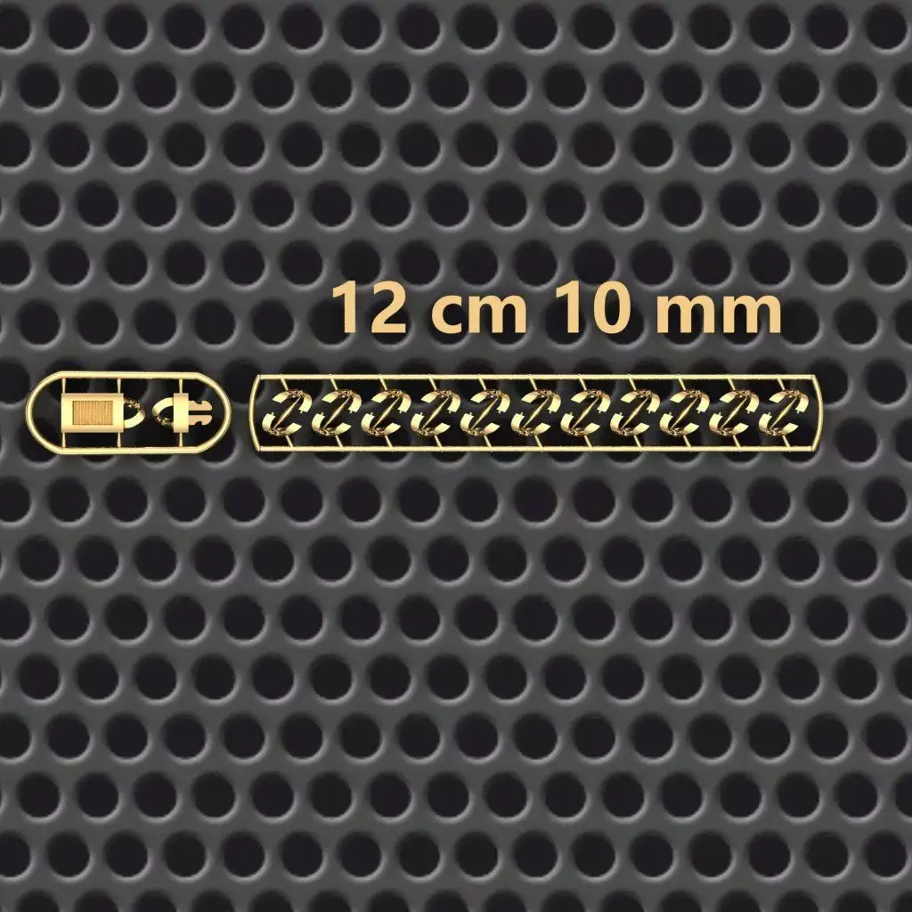 10 MM 12 CM  CUBAN LINK CHAIN FOR BRACELET OR NECKLACE 3D print model