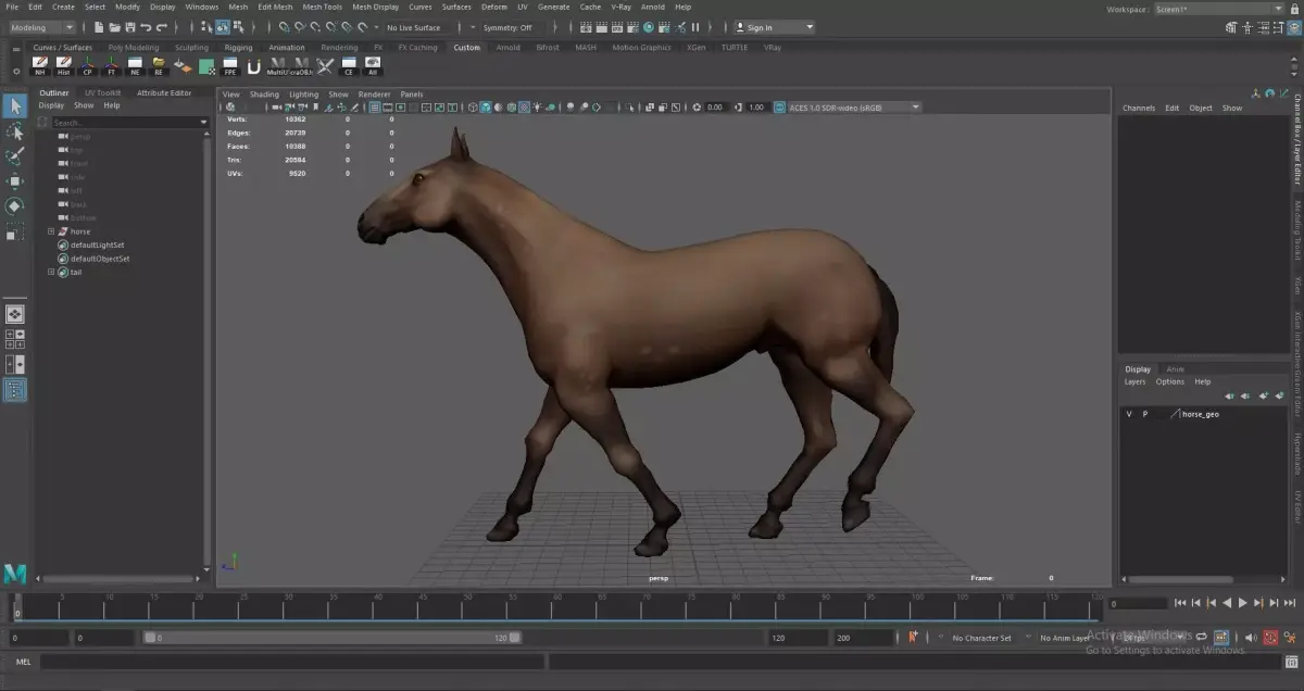 HORSE WALK CYCLE With Animation Low-poly 3D model