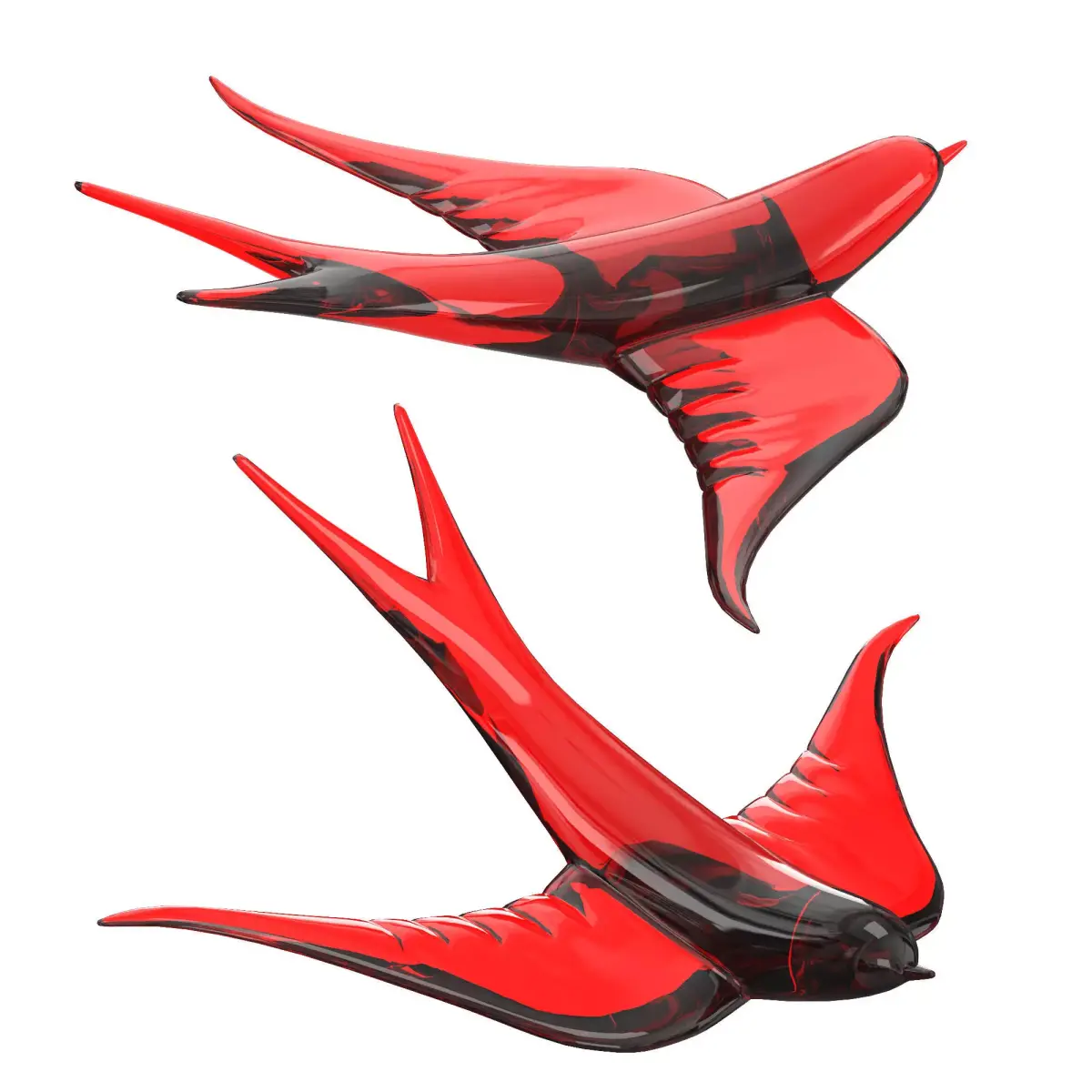 red glass bird 3D model