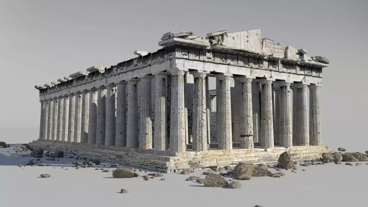 Parthenon Low-poly 3D model