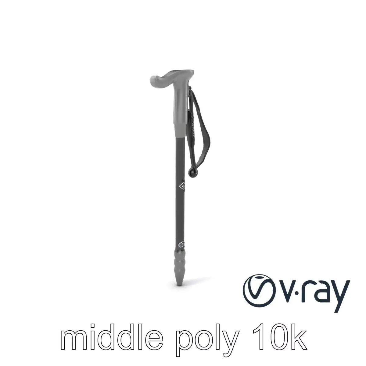 Adventure Trail Pole model pack with ergonomic grip and matte... Low-poly 3D model