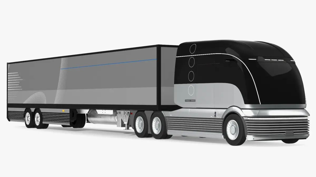 Futuristic Hydrogen Concept Semi Truck with Trailer 3D model