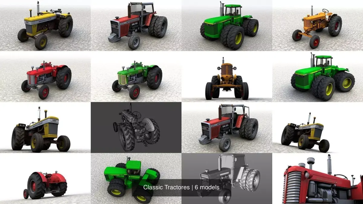 Classic Tractores 3D Model Pack