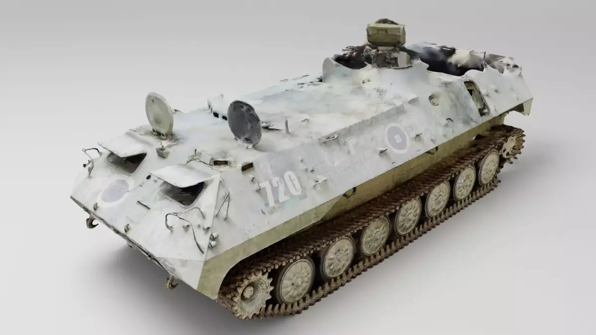 russian MT-LB multi-purpose towing vehicle destroyed in Ukraine 3D model