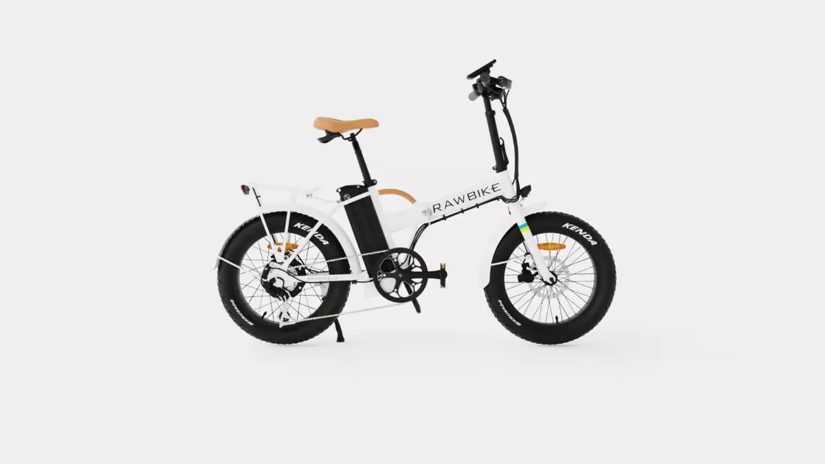 Glossy White Bike Low-poly 3D model