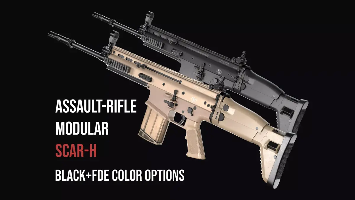 modular assault rifle FN SCAR-H mk 17 Low-poly 3D model