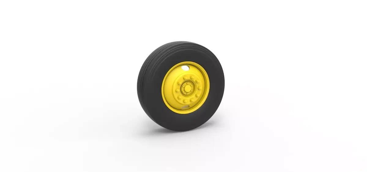 2 Hole front wheel of Vintage School bus Scale 1 to 25 3D print model