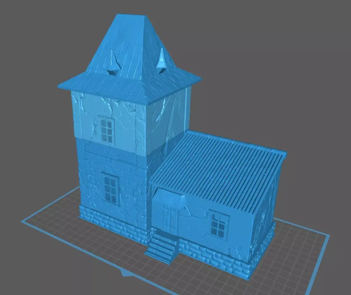 4-part renaissance house 3D print model