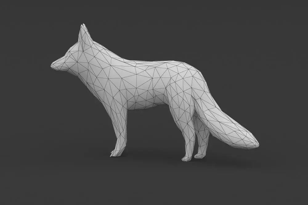Low Poly Fox polygonal Low-poly 3D model buy