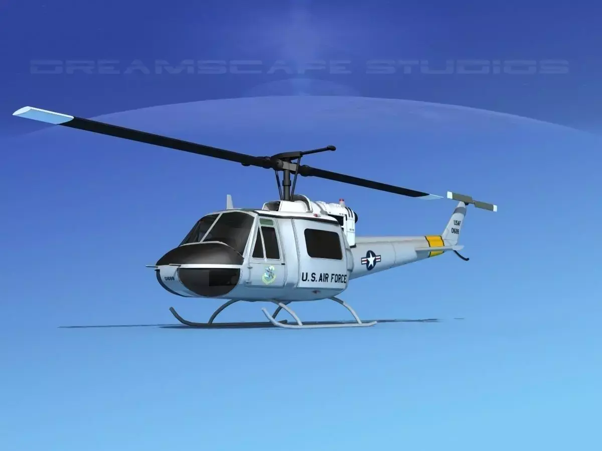 Bell UH-1B Iroquois V08 US Air Force 3D model