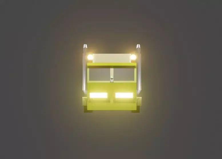 3d model truck on road Low-poly 3D model