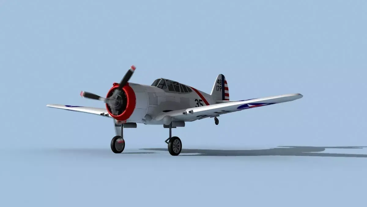 Curtiss P-36C Hawk V04 USAAF 3D model