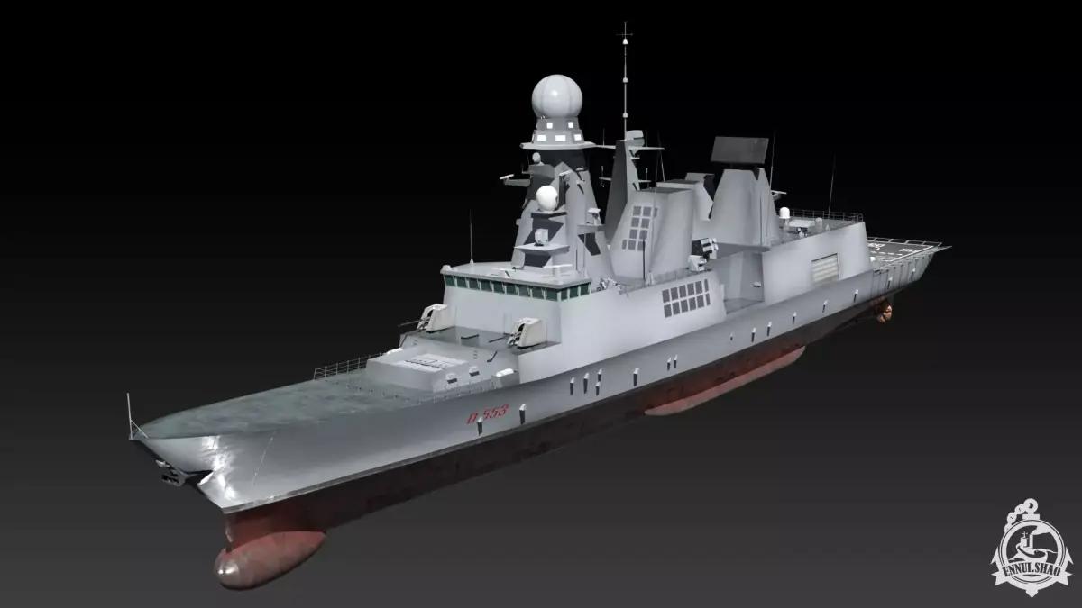 Horizon class destroyer ITS Andrea Doria Low-poly 3D model
