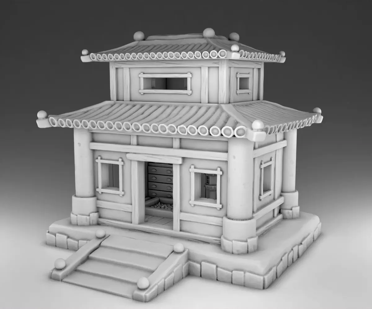 Stylized Japanese Acrhitecture Set Part 2 3D print model