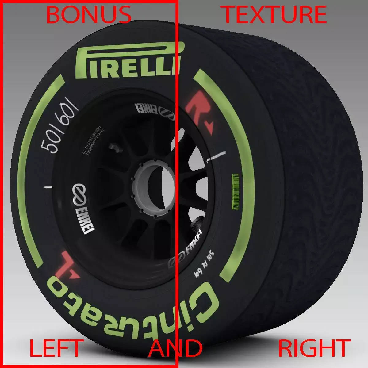 enkei intermediate rear tyre Low-poly 3D model