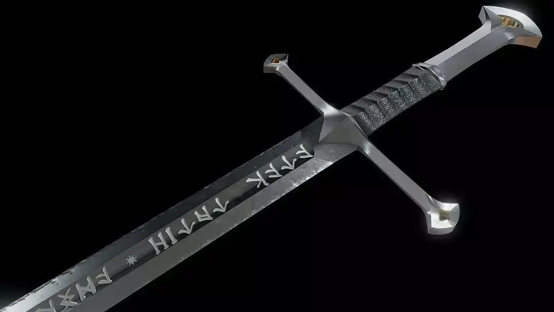 Narsil or Anduril sword LowPoly Low-poly 3D model