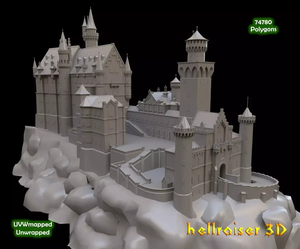 Neuschwanstein Castle Low-poly 3D model purchase