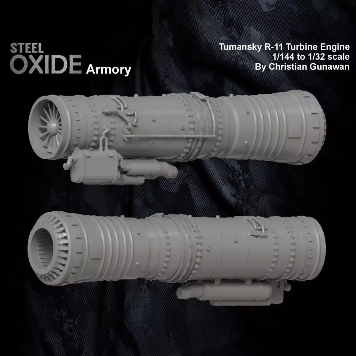 Miniature  Russian Tumansky R-11 jet engine for 3D printing 3D print model
