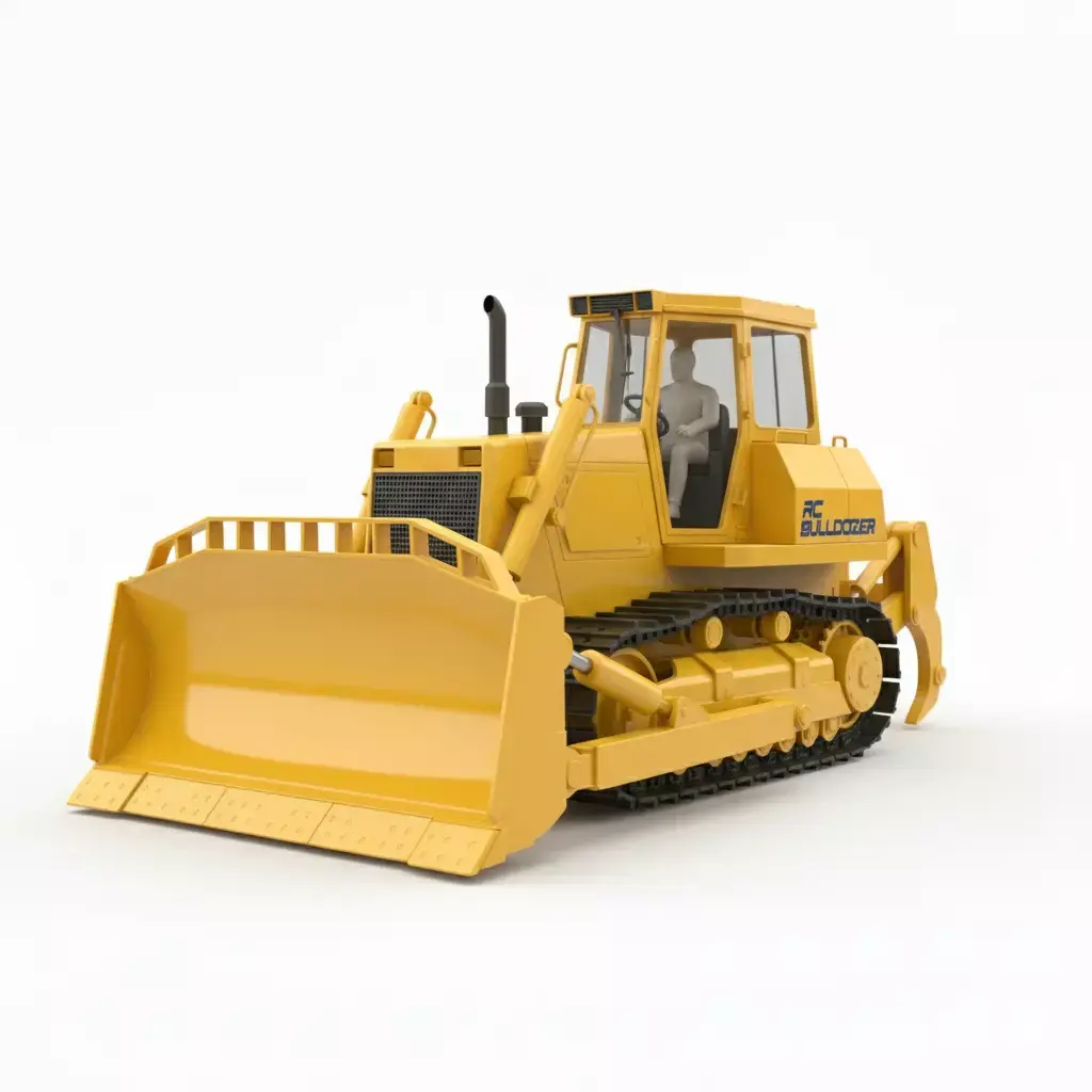 Heavy Construction Tracked Bulldozer Low-poly 3D model