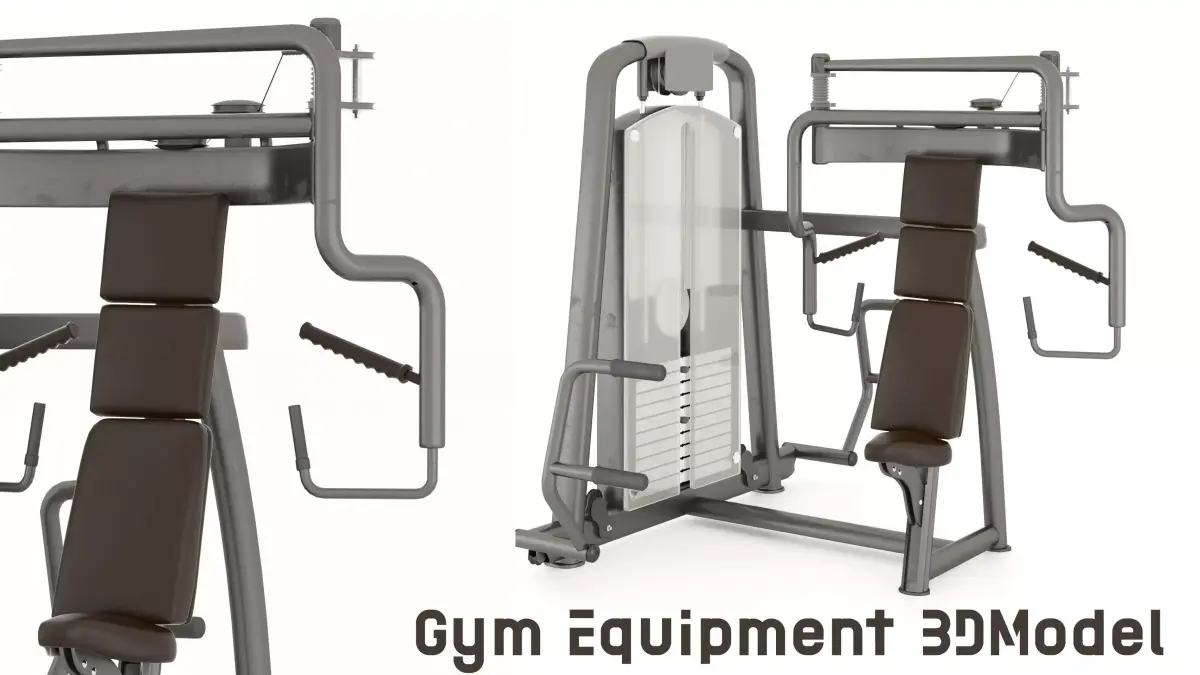 Gym Equipment Seated Chest Press Low-poly 3D model