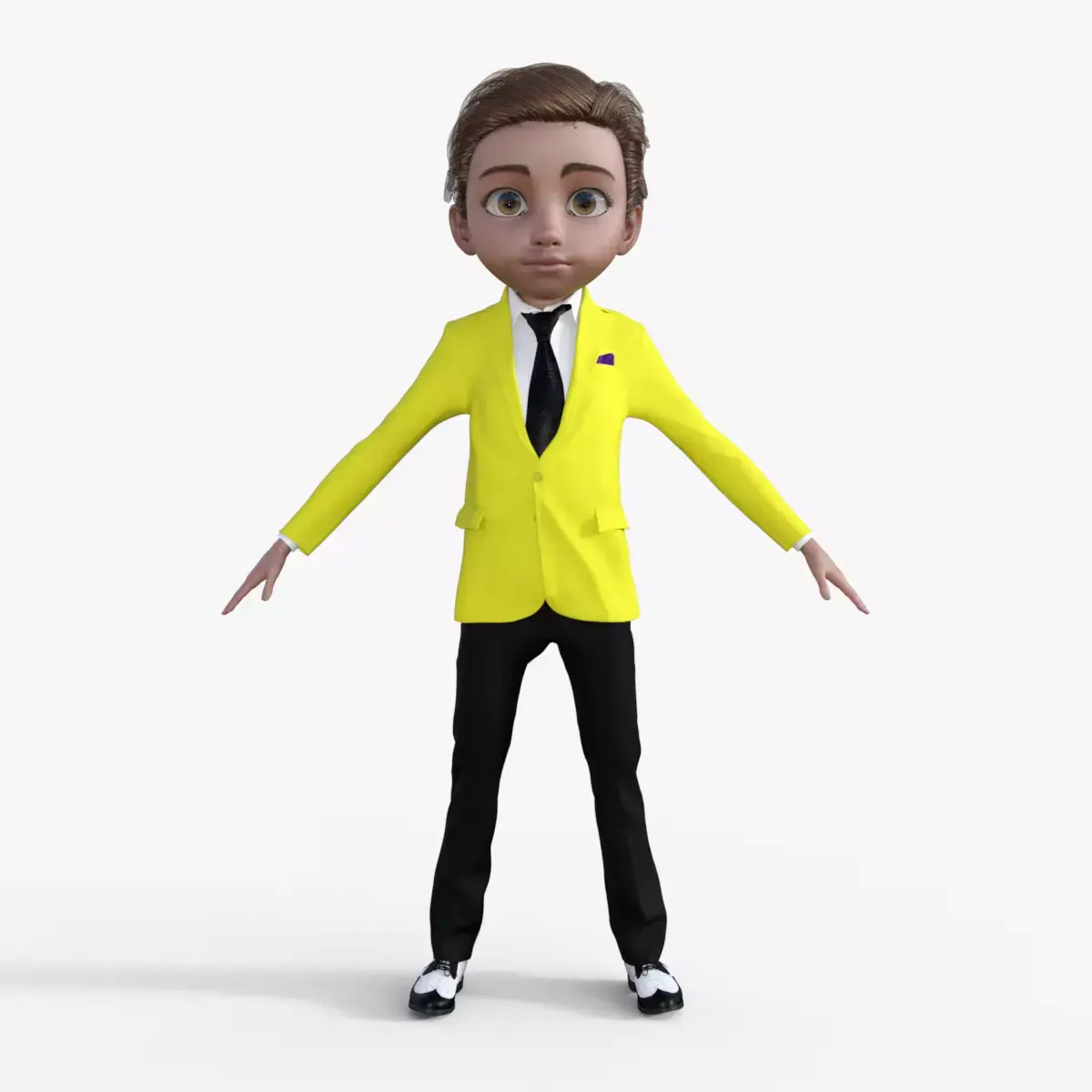 Cartoon Man in Colorful Suit  3D model