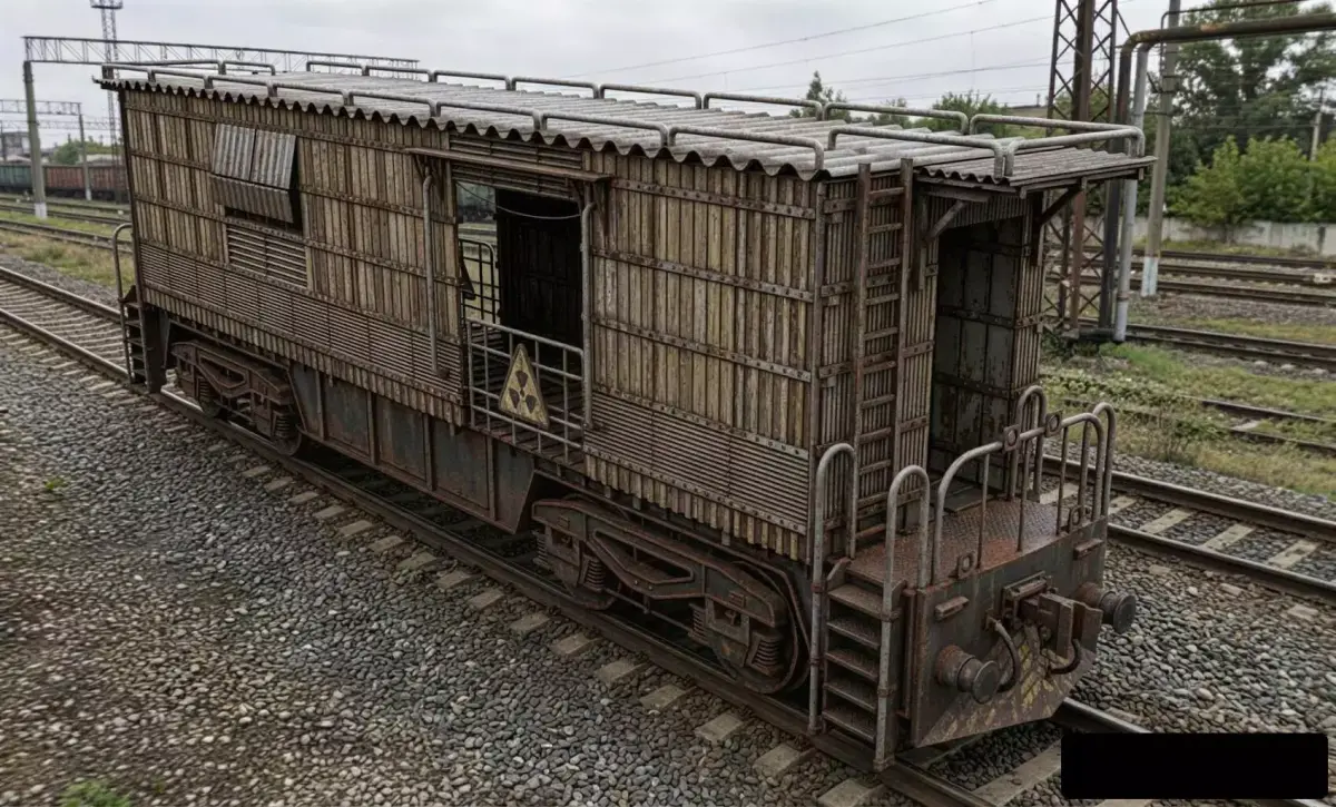 Industrial Railway Maintenance Wagon Low-poly 3D model