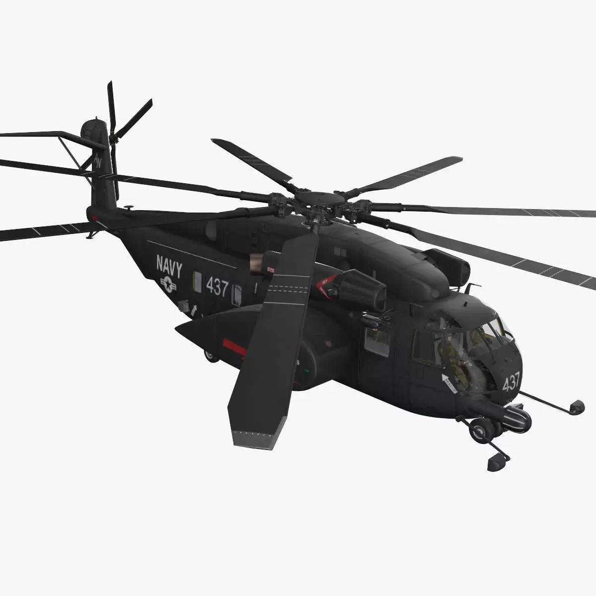 MH-53E Sea Dragon US Navy 2 Basic Animation Low-poly 3D model
