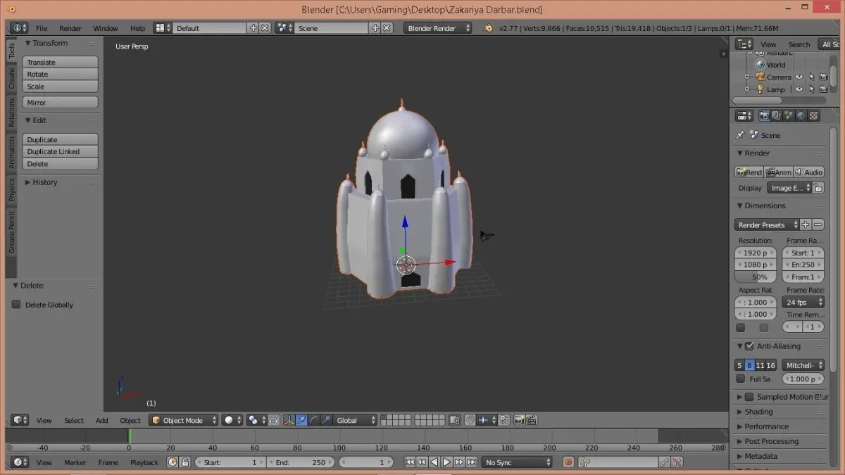 Zakariya Darbar 3D model