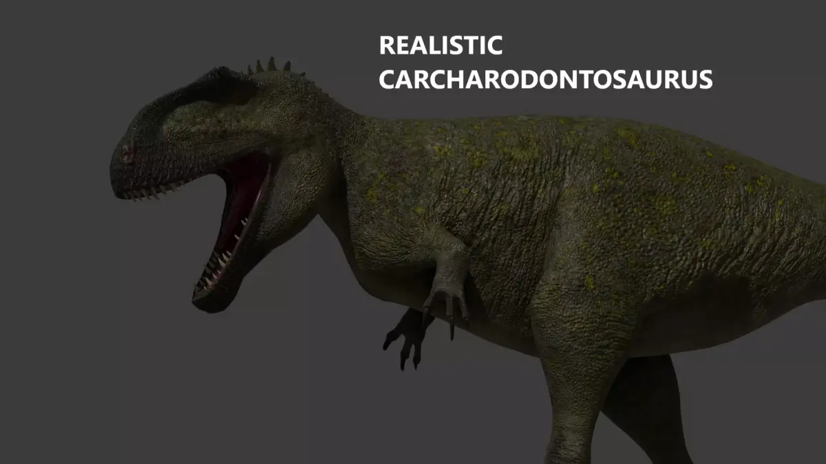 Carcharodontosaurus lowpoly realistic 3D model Low-poly 3D model