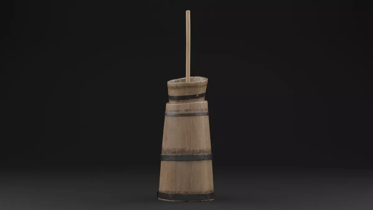 Butter Churn Low-poly 3D model