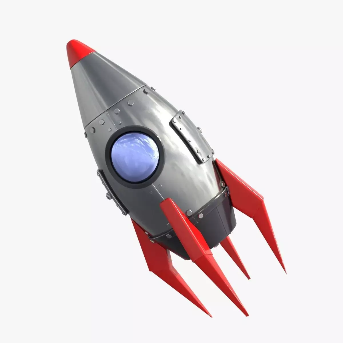 Cartoon Rocket Low-poly 3D model shop
