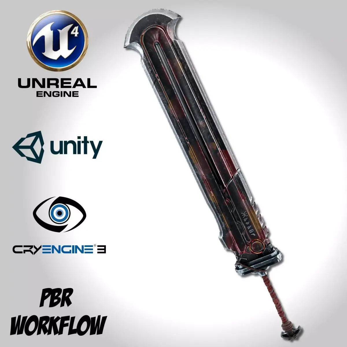 Heavy Full Metal Sword - Remake Low-poly 3D model
