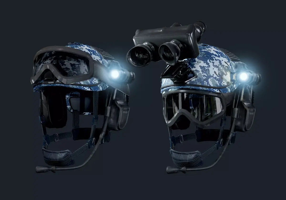Military Helmet Navy Camo Game Ready Low-poly 3D model