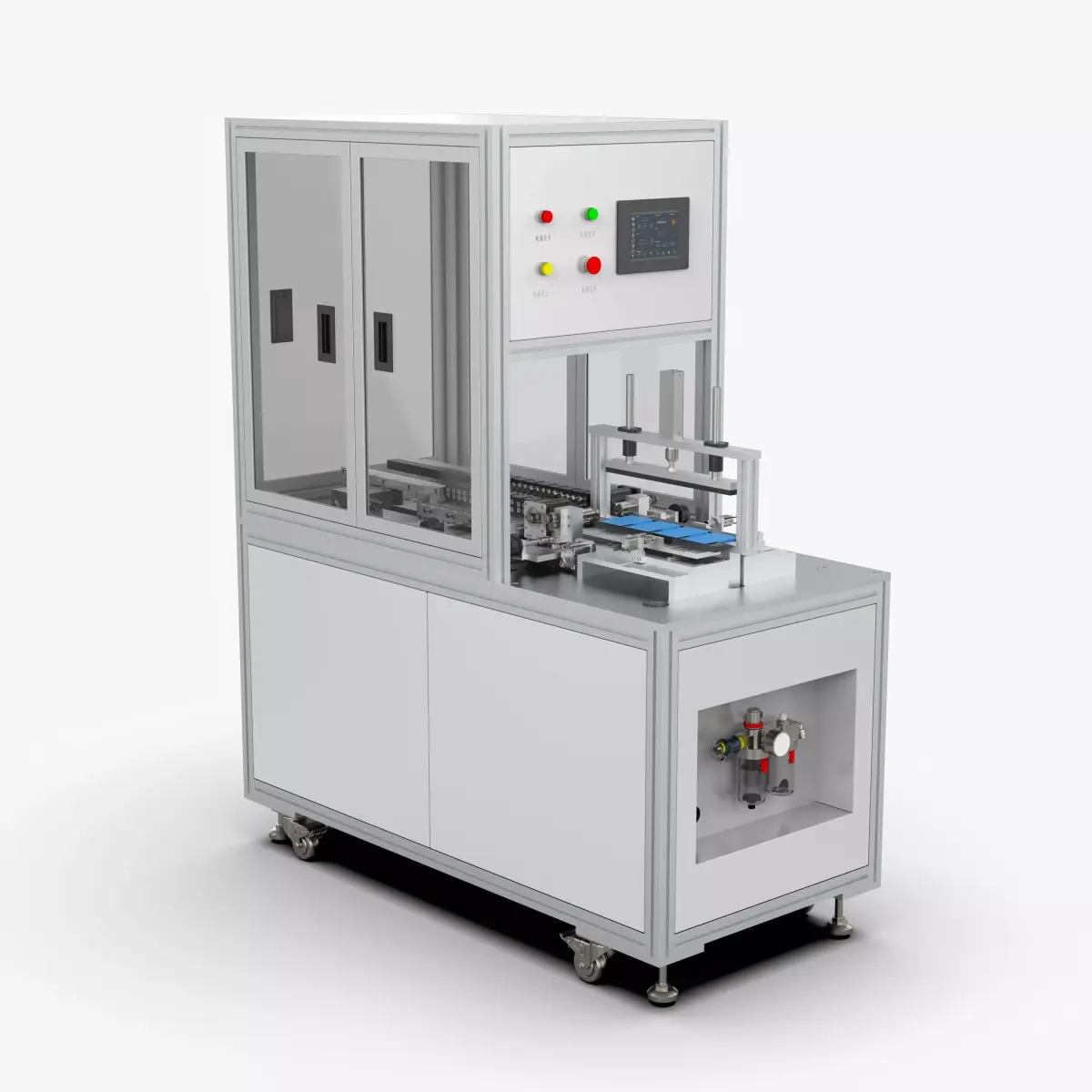 Automatic Polymer Battery Cutting Folding and Ironing Machine 3D model