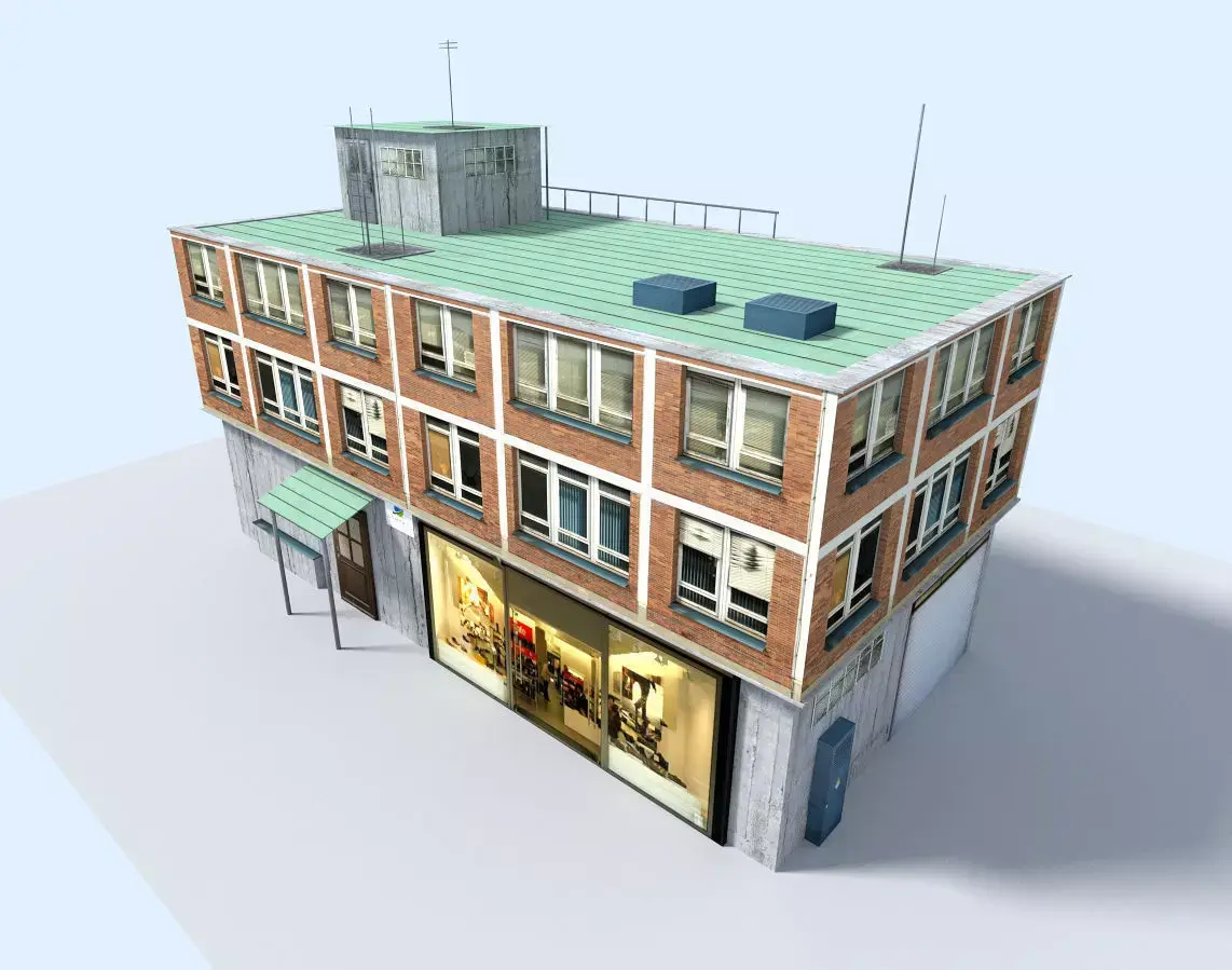 city buidling Low-poly 3D model