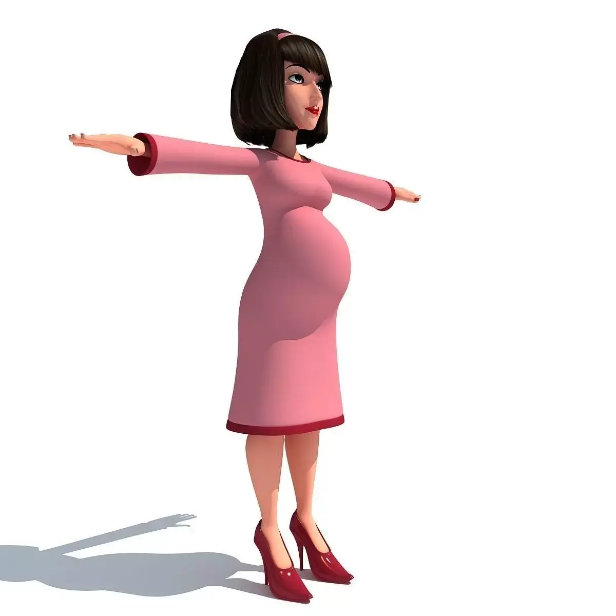 Cartoon Character of Pregnant Woman 3D model