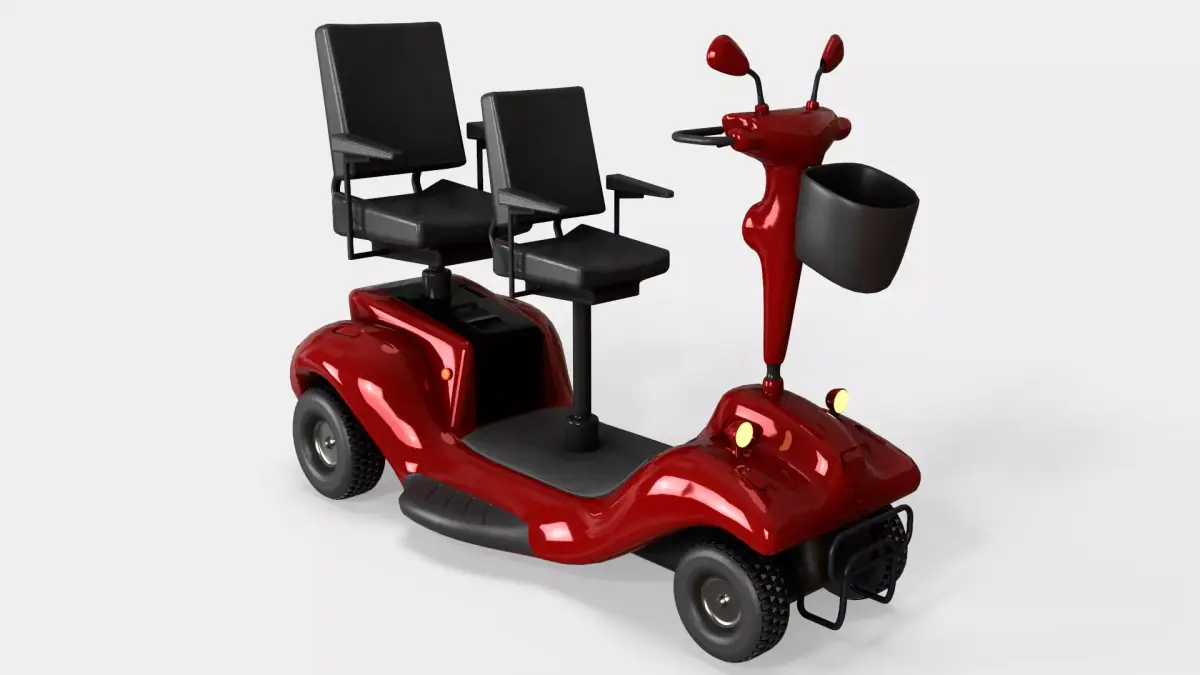 Electric Mobility Motor Scooter Low-poly 3D model