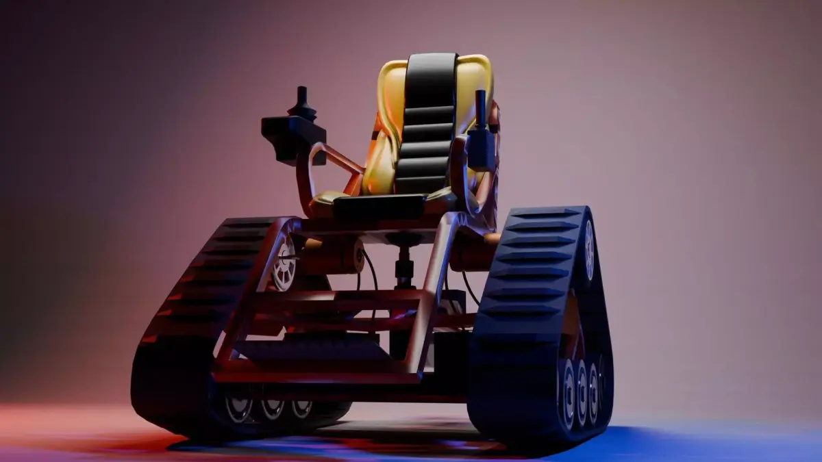 Tracked All Terrain Electric Wheelchair  Rover Chair  3D Model Low-poly 3D model