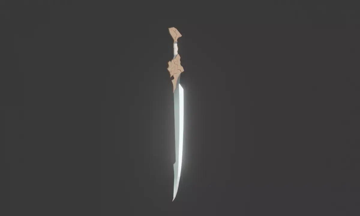 Low-Poly Genshin Impact FILLET BLADE SWORD Low-poly 3D model