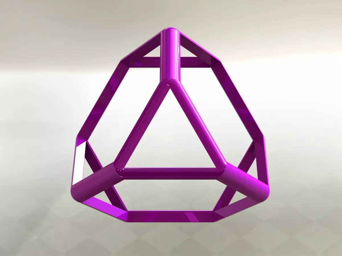 Wireframe Shape Truncated Tetrahedron 3D print model