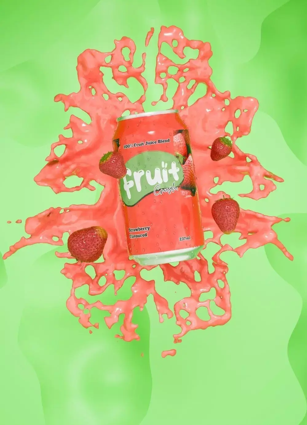 Can with adjustable waterdroplets and backround Free 3D model