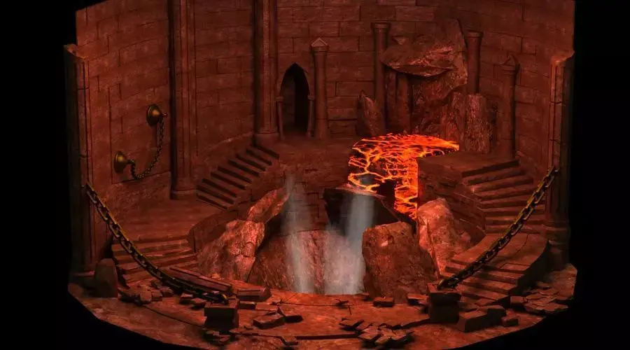Cave entrance Cave underground hell  Magmas Craters mountains  3D model