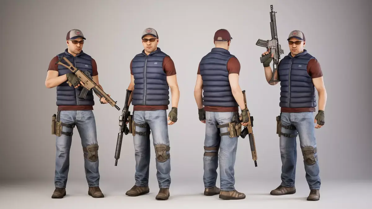Casual Soldier 23 Low-poly 3D model