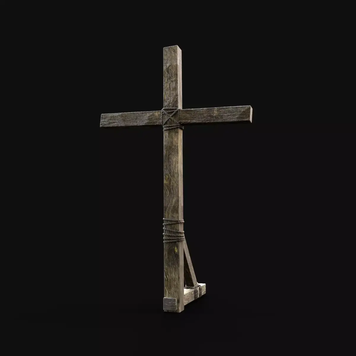 CROSS BIBLICAL JESUS CHRIST GOD SYMBOL WOODEN TORMENT CRUCIFIX Low-poly 3D model