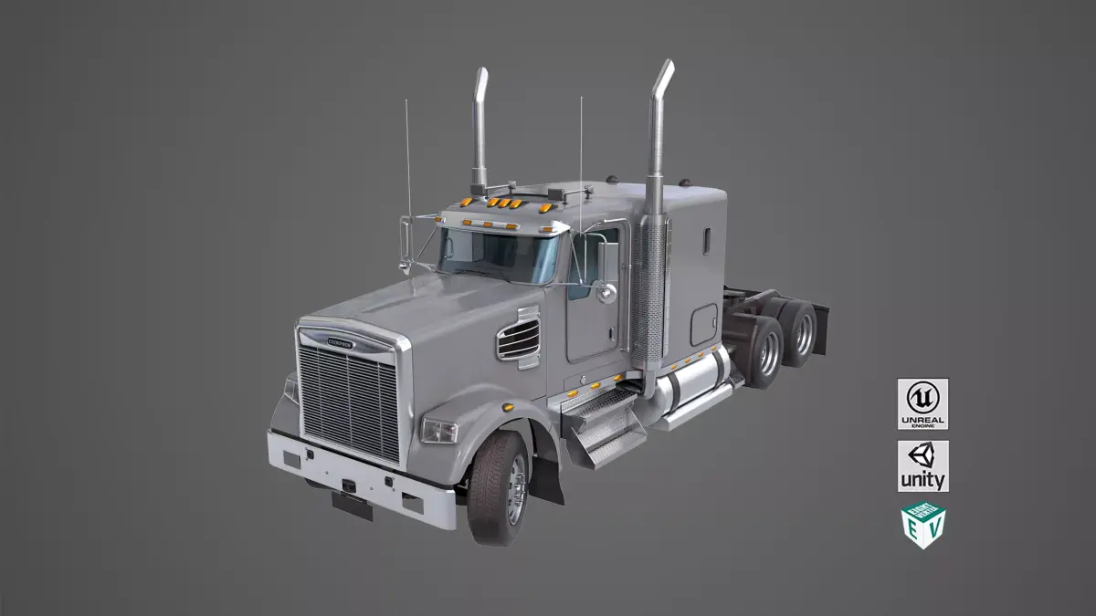 Heavy Truck Chassis 07 Generic Grey All PBR Unity UE Textures Low-poly 3D model