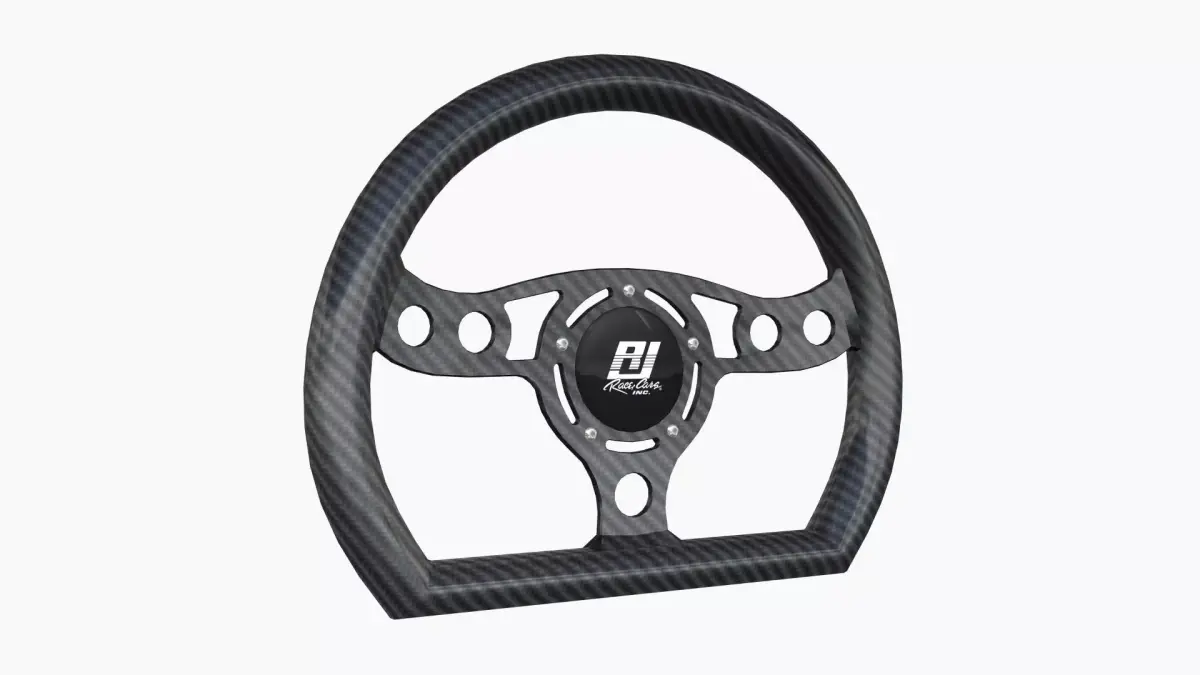 RJ Max Lightweight D-Shape steering wheel Low-poly 3D model