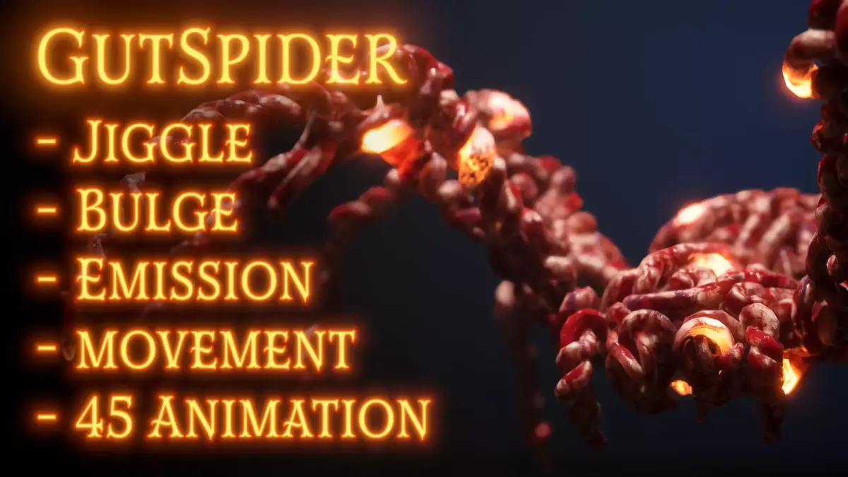 Gut Spider for UE Low-poly 3D model